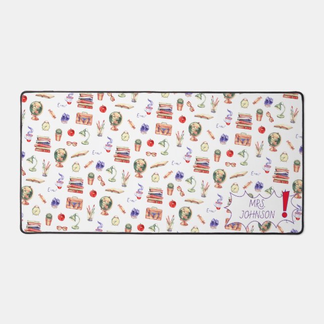 Teacher Geschenk Wasserfarben Schule Gebot Skriptn Schreibtischunterlage (Vorderseite)