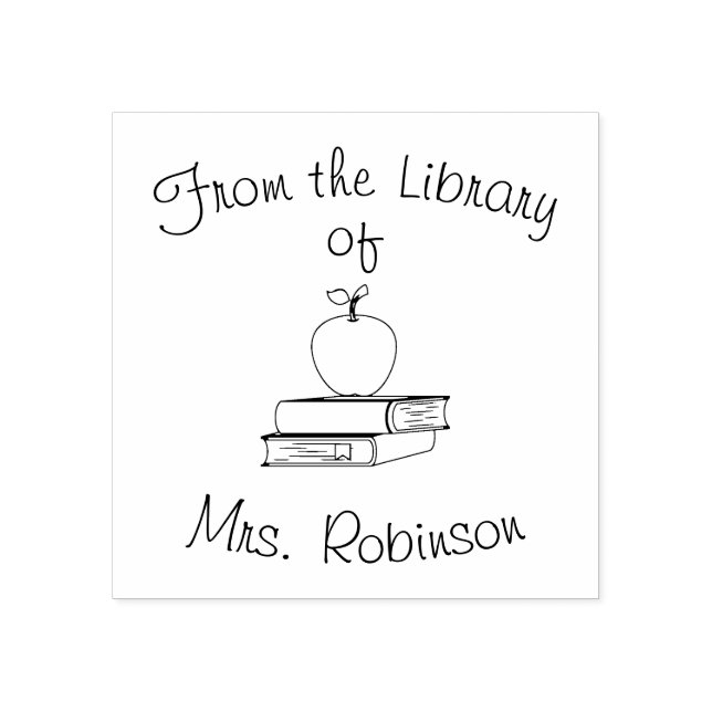 Teacher gibt Klassenbücher Bibliothek Rubber-Brief Gummistempel (Prägung)