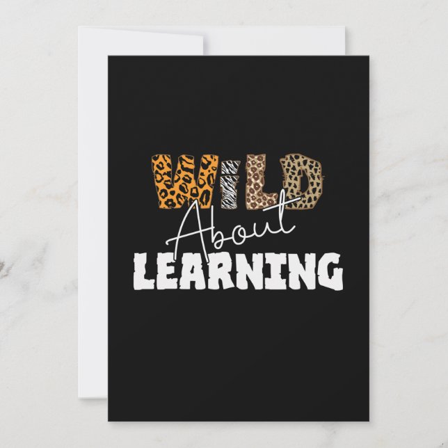 Teacher Gift Wild über Lernen Einladung (Vorderseite)