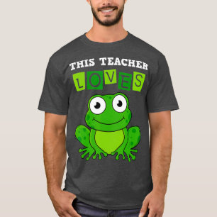 Teacher Green Tree Frog Kindergarten Grundschule T-Shirt