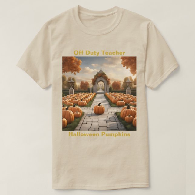 Teacher Halloween T-shirt Citrouille (Design devant)