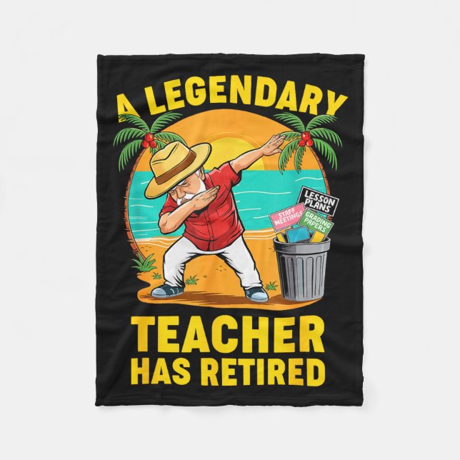 Teacher Legend Has Retired 2025 Happy Retirement P Fleecedecke (Vorderseite)