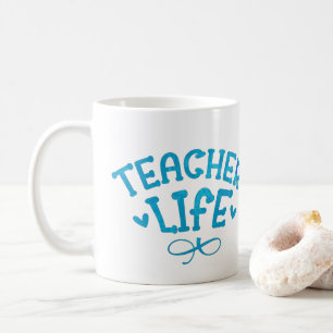 TEACHER LIFE typografisch Kaffeetasse