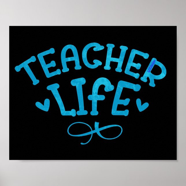 TEACHER LIFE typografisch Poster (Vorne)