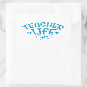TEACHER LIFE typografisch Rechteckiger Aufkleber