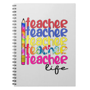 Teacher Life Wiederholte Muster - Stilvolle Erzieh Notizblock