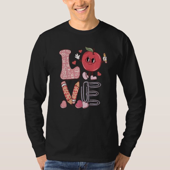 Teacher Love Retro Groovy Teachers Day T-Shirt (Vorderseite)
