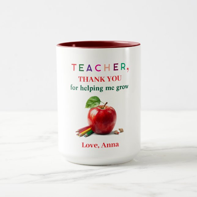 Teacher Mug Gift – Thank You Message Tasse (Zentrum)