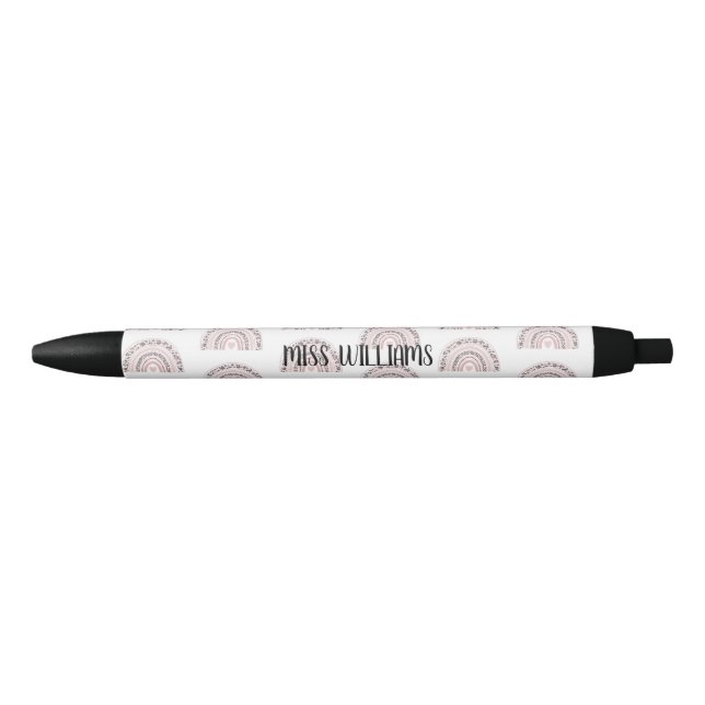 Teacher Mute Rainbow Name Black Ink Pen Kugelschreiber (Vorderseite)