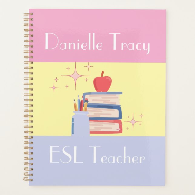 Teacher Name & Specialty/Grade Colorful Custom Planer (Vorderseite)