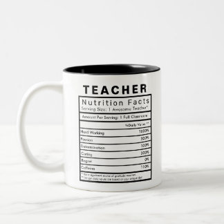 Teacher Nutrition Fakten Statistik Funny Zweifarbige Tasse