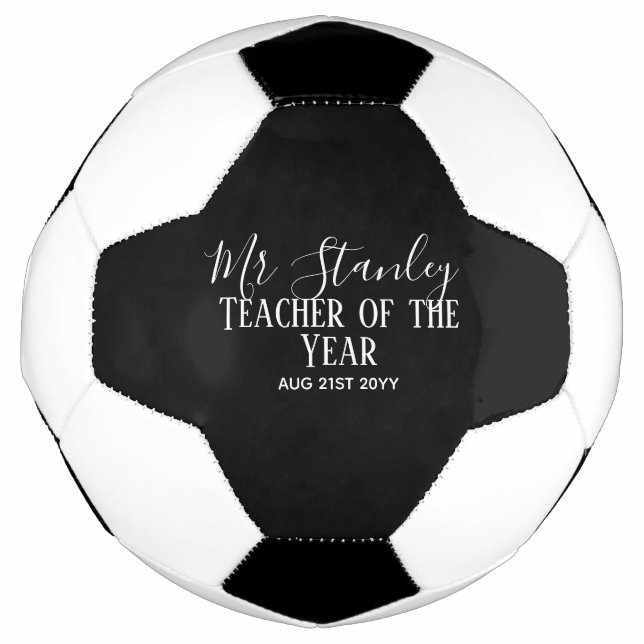 Teacher of the Year Personalized Modern Text Gift Fußball (Vorderseite)