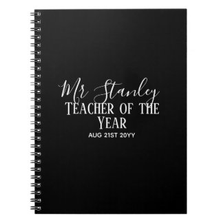 Teacher of the Year Personalized Modern Text Gift Notizblock
