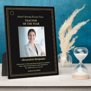 Teacher of the Year Photo Gold Personalize Award   Fotoplatte