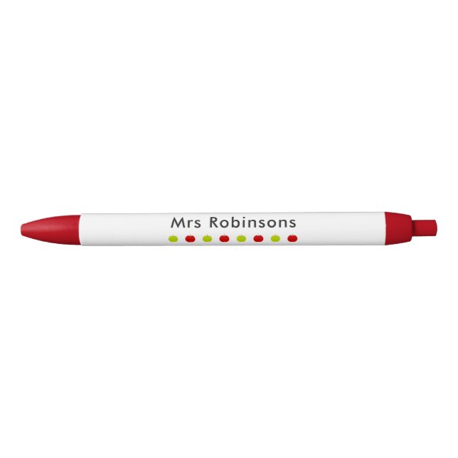 Teacher Pens Apple Red and Green Personalisiert Na Kugelschreiber (Vorderseite)