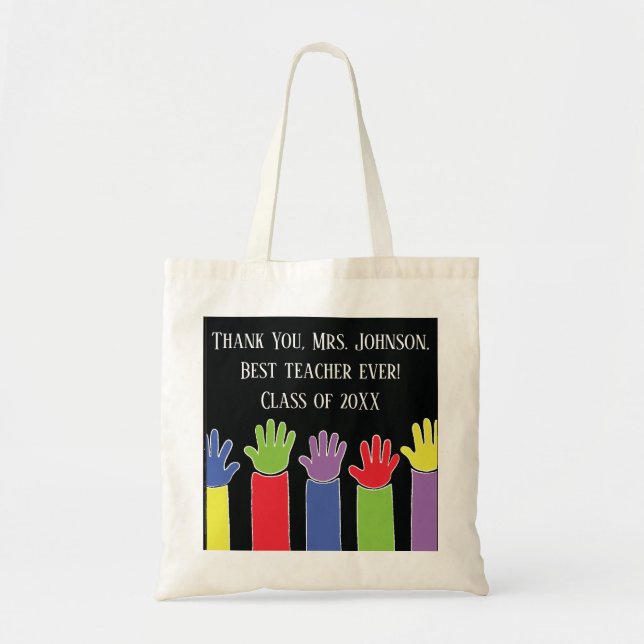 Teacher Personalize Budget Tote Bag (Devant)