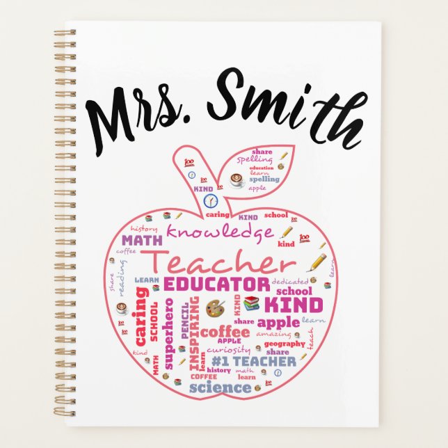 Teacher personnalisé Apple Word Art (Devant)