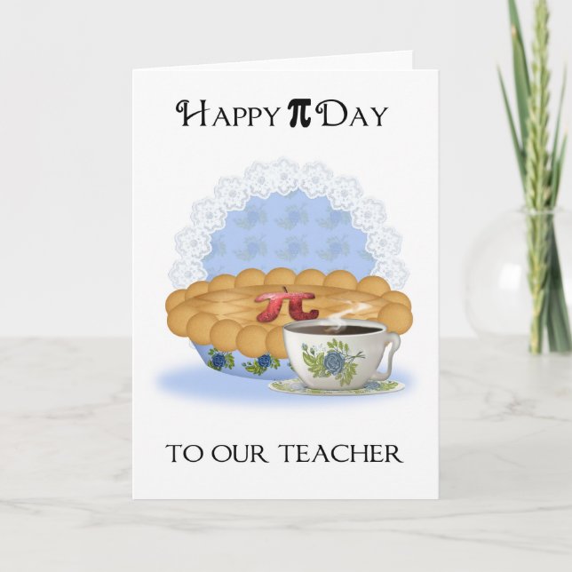 Teacher Pi-Tag Grußkarte mit Apfelkuchen Karte (Vorderseite)