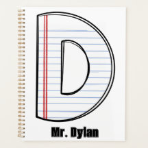 Teacher Planner – Notebook Paper Initial