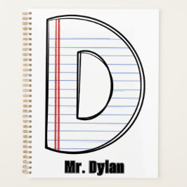 Teacher Planner – Notebook Paper Initial Planer