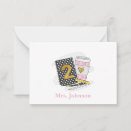 Teacher Preppy Black Notebook Coffee der zweiten K Mitteilungskarte