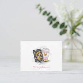 Teacher Preppy Black Notebook Coffee der zweiten K Mitteilungskarte