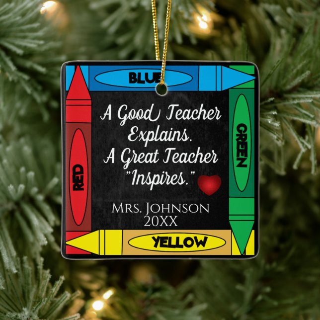 Teacher Quote #1 - Personalisieren Keramikornament (Baum)