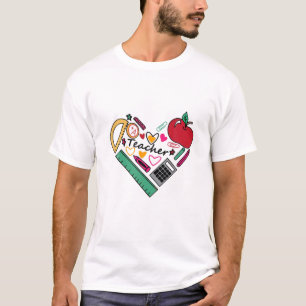 Teacher School Supply Teacher Life Lehre Herz T-Shirt