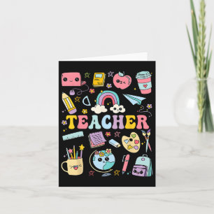 Teacher Shirt Groovy Lehrer zurück zur Schule für Karte