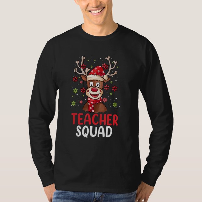 Teacher Squad Reindeer   Teacher Christmas Xmas Pa T-Shirt (Vorderseite)