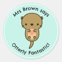 Teacher Stickers Personalisiert Funny Otter Belohn
