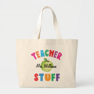 Teacher Stuff Green Apple Tote Bag Jumbo Stoffbeutel