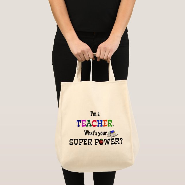 Teacher Super Power Tragetasche (Vorderseite (Produkt))
