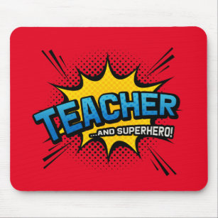 Teacher & Superhero - Geschenk der Schule Mousepad