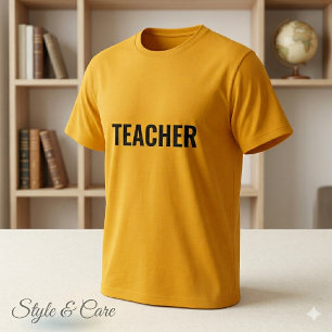 TEACHER Text Statement Gold T-Shirt für Männer