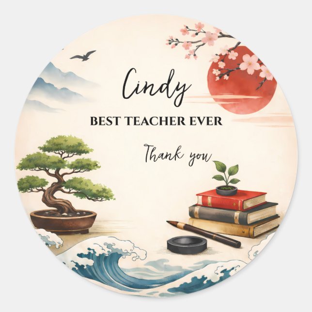 Teacher Thank You Gift | End of School Year Runder Aufkleber (Vorderseite)