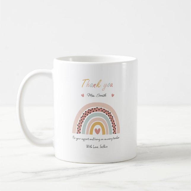 Teacher thank you Rainbow Mug Kaffeetasse (Links)