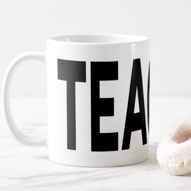 TEACHER Typography Educator Appreciation Gift Kaffeetasse (Von Creator hochgeladen)