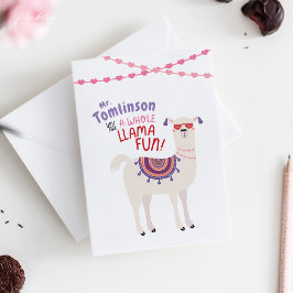 Teacher Valentine Card from Student | Cute Animals Karte