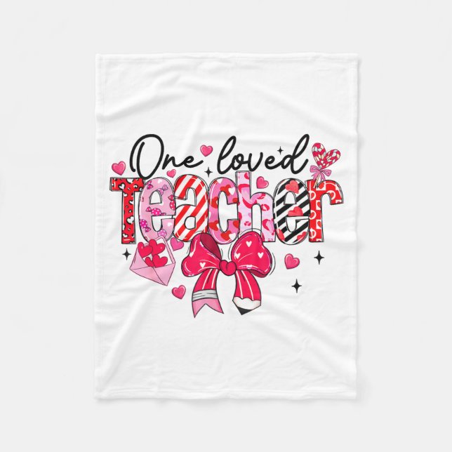 Teacher Valentine Loved Teacher Valentine's Day Co Fleecedecke (Vorderseite)