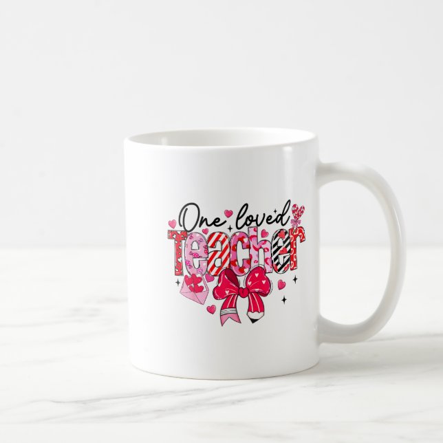 Teacher Valentine Loved Teacher Valentine's Day Co Kaffeetasse (Rechts)