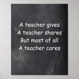 Teacher verleiht Shares Cares-Klassendekoration Poster