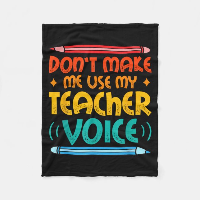 Teacher Voice Teacherlife Primary School Teacher  Fleecedecke (Vorderseite)