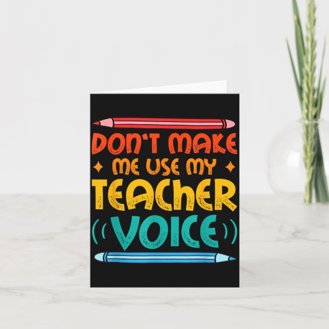 Teacher Voice Teacherlife Primary School Teacher  Karte (Vorderseite)