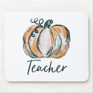 Teacher Watercolor Pumpkin Fall Erntedank Hallo Mousepad