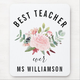 Teacher's Appreciation Floral Personalized Mousepad