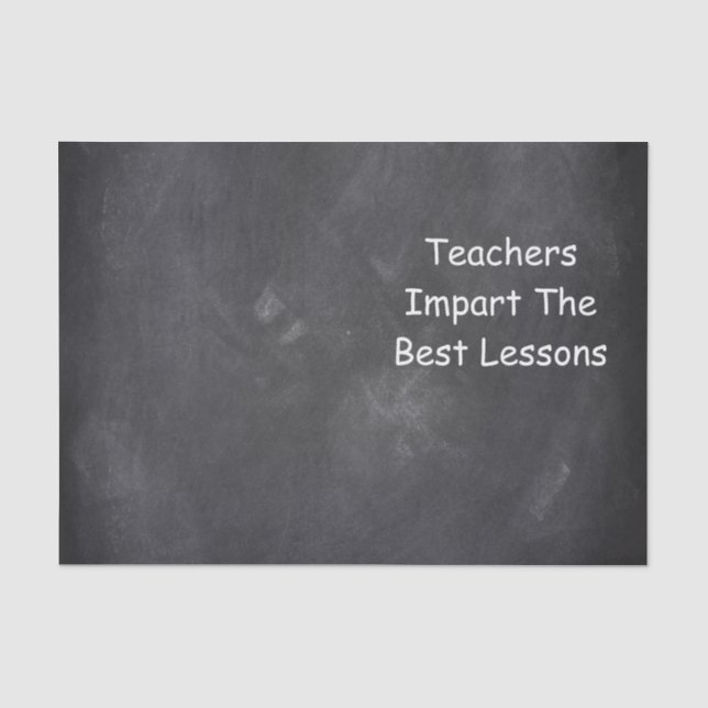 Teachers Best Lessons Chalkboard Design Geschenk I Seidenpapier (Vorderseite)