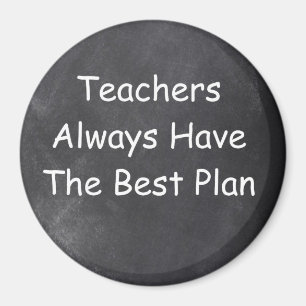 Teachers Best Plan Chalkboard Design Geschenk Idee Magnet