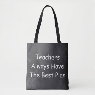 Teachers Best Plan Chalkboard Design Geschenk Idee Tasche