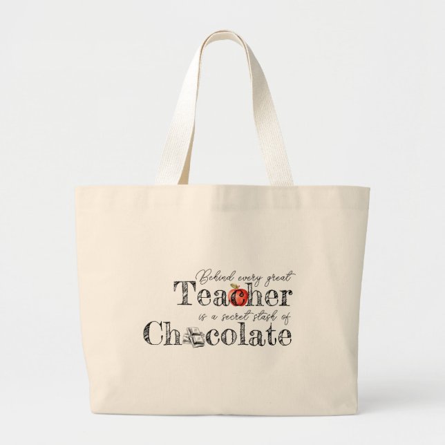 Teacher's Chocolate Stash Tote Bag Jumbo Stoffbeutel (Vorne)